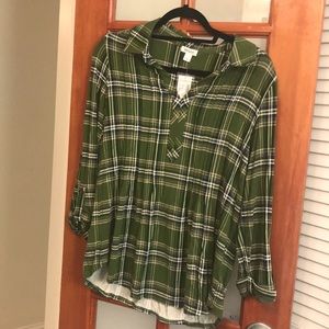 NWT - Dressbarn Green Plaid Top